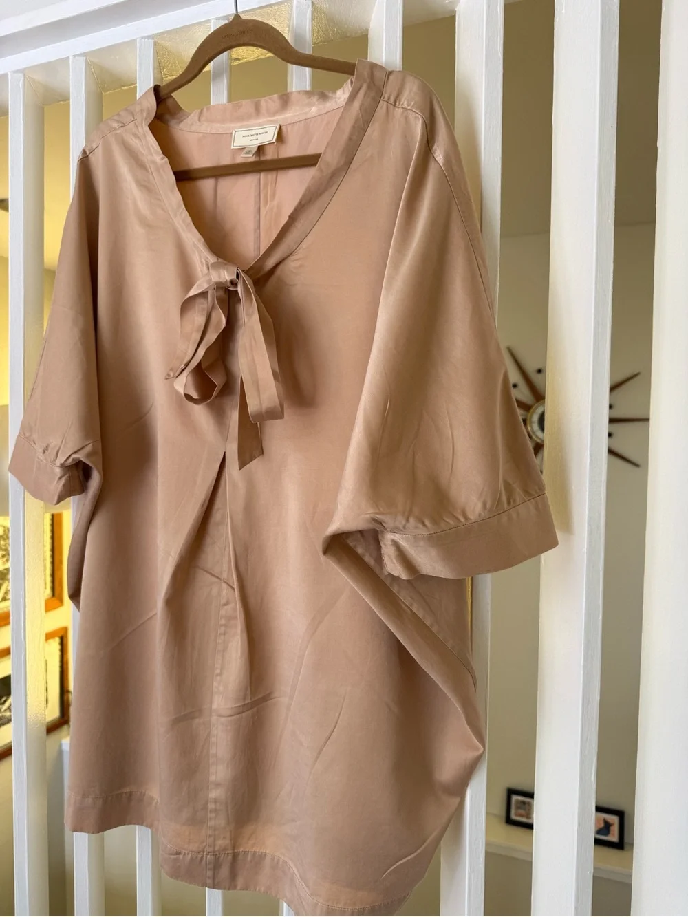 Anthropologie Moulinette Soeurs Tie-Neck Dolman Blush/Soft Rose Gold - Picture 1 of 14